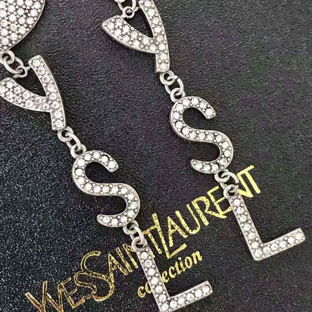 Saint Laurent YSL Opyum YSL Heart Earrings in Metal and Crystal for Women Saint Laurent YSL Opyum YSL Heart Earrings in Metal and Crystal for Women