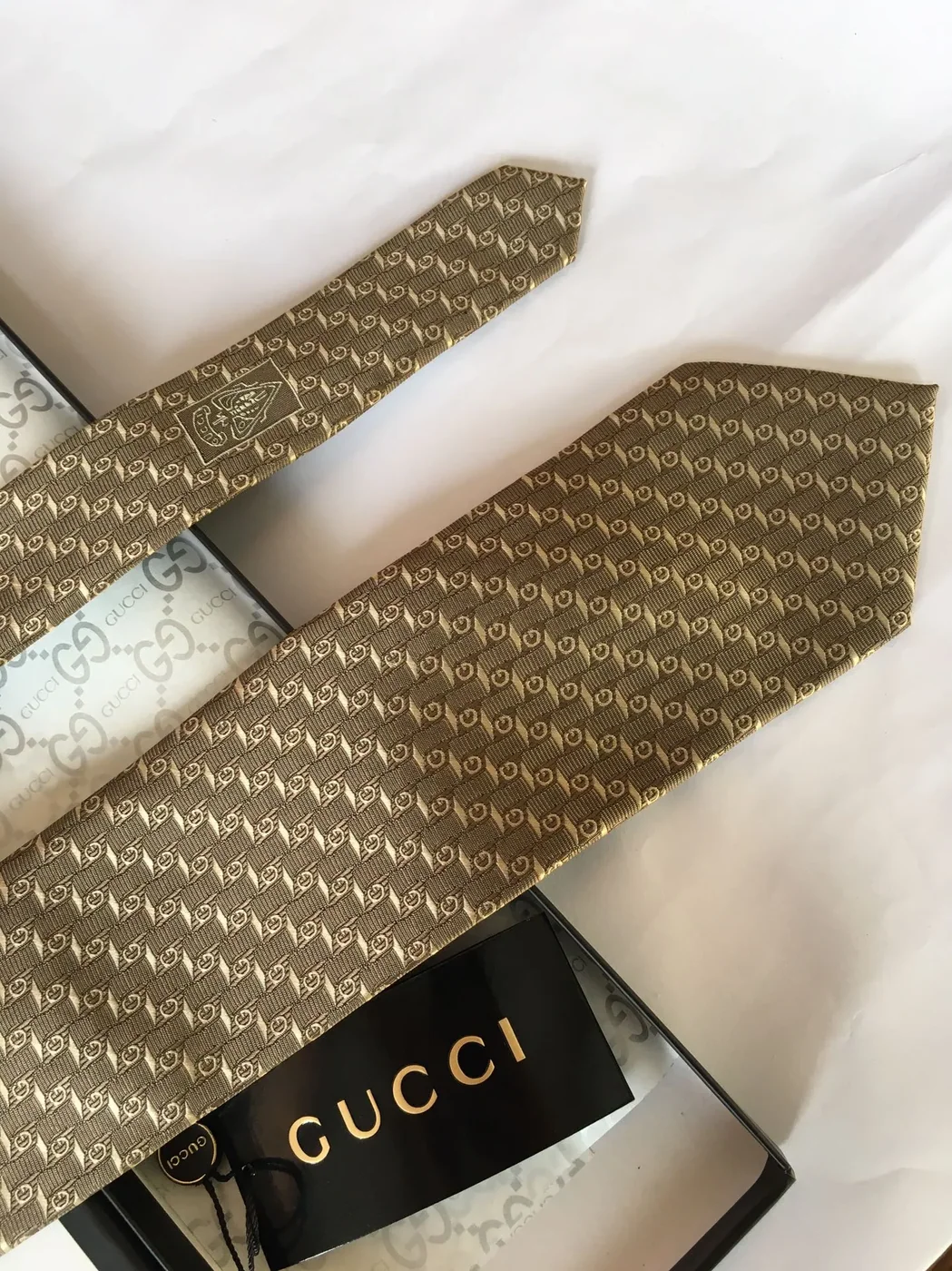 Gucci G Silk Jacquard Tie Yellow Copper GG for Men