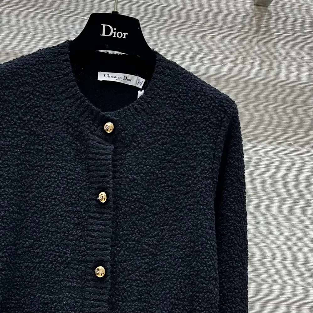 Dior Twinset Black Cotton and Wool for Women in Blend Knit