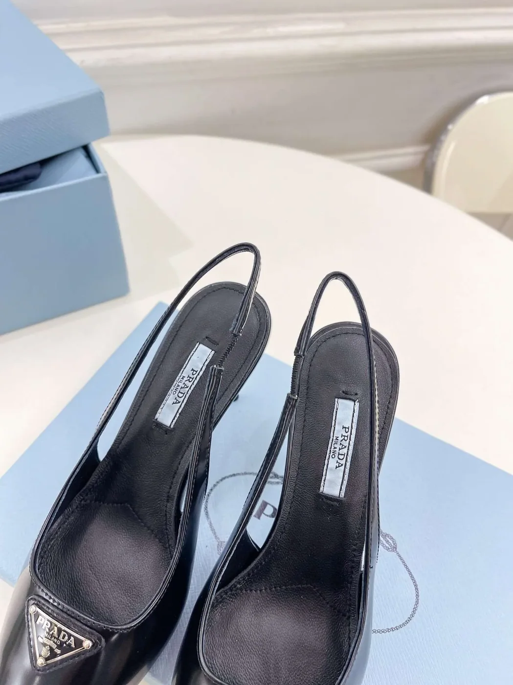 Prada Slingback Spike Pumps Black Prada Slingback Spike Pumps Black