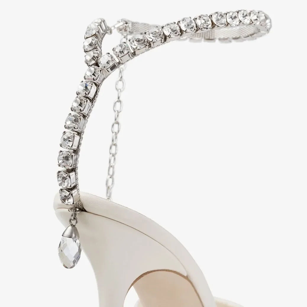 Jimmy Choo Saeda 100 Ivory/Crystal SAEDA100JGQ