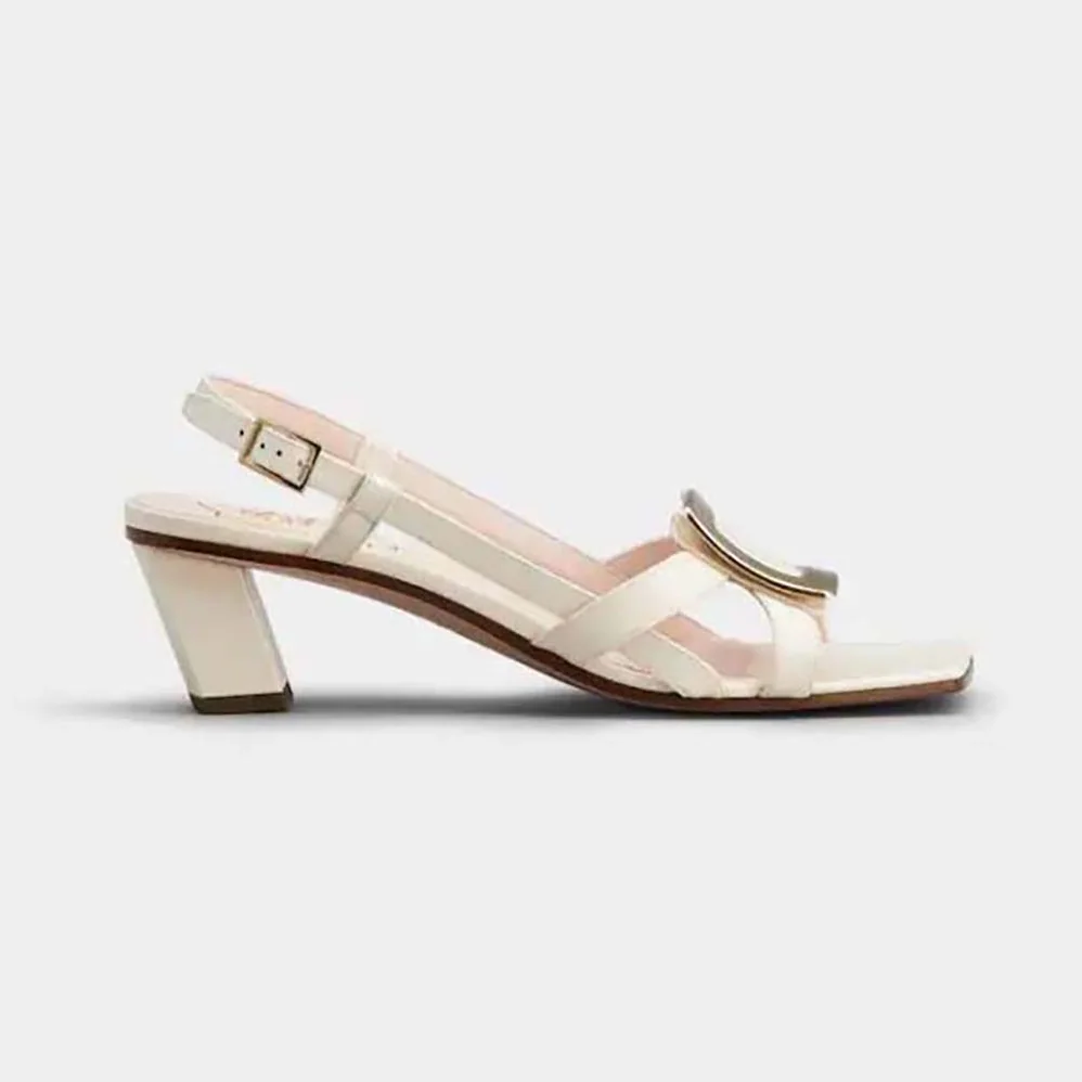 Roger Vivier Belle Vivier Metal Buckle Sandals in Patent Leather for Women Roger Vivier Belle Vivier Metal Buckle Sandals in Patent Leather for Women