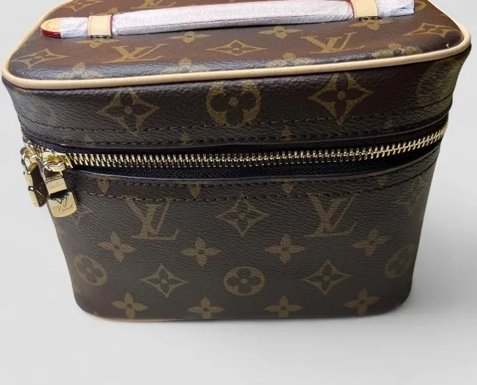 Louis Vuitton Nice Mini Vanity Case in Brown Monogram Gold Hardware Louis Vuitton Nice Mini Vanity Case in Brown Monogram Gold Hardware