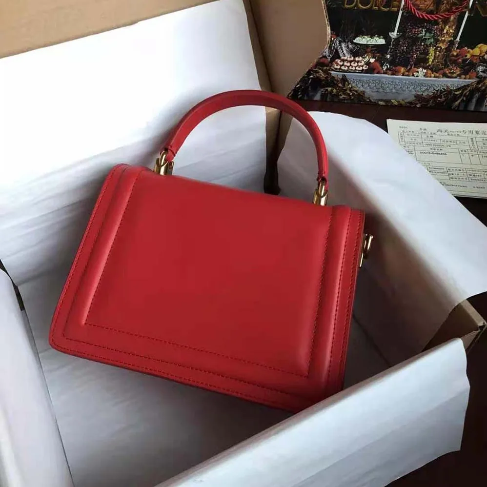 Dolce Gabbana D&G Small Smooth Calfskin Devotion Bag for Women in Red