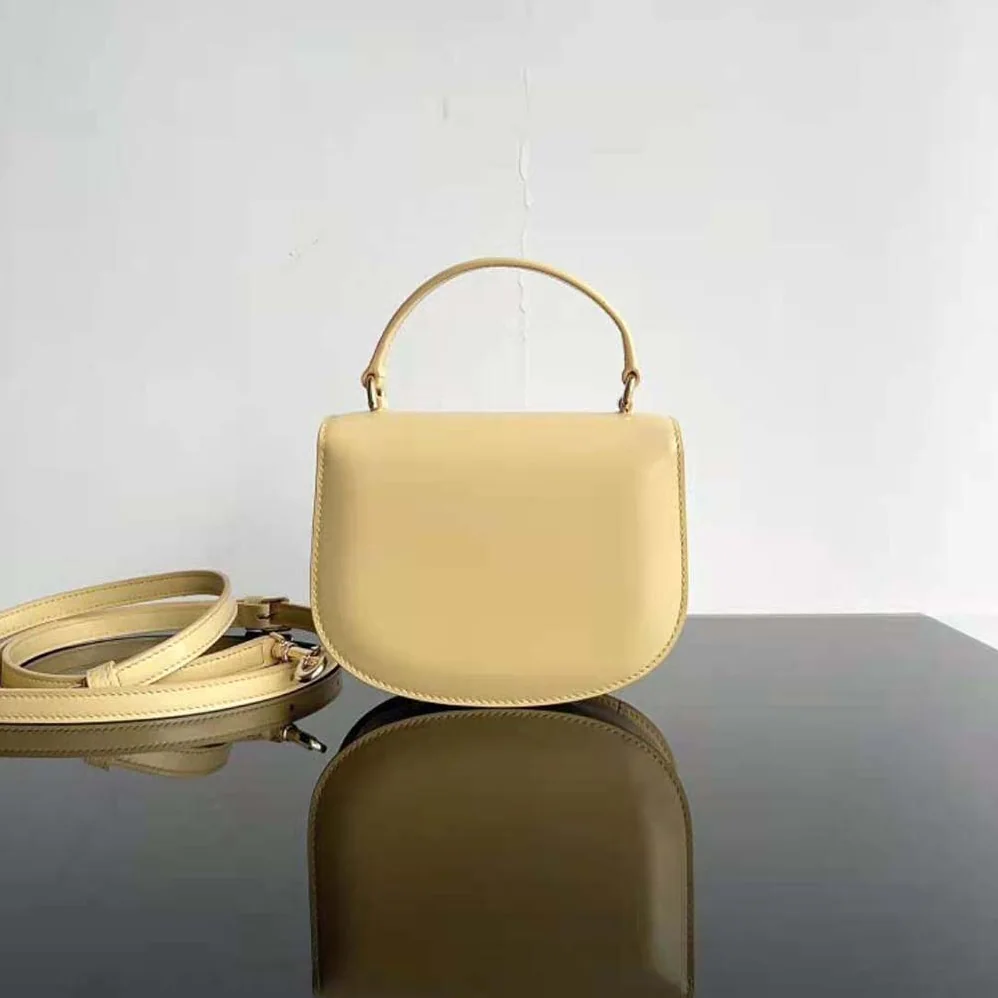 Celine Mini Besace Triomphe in Shiny Calfskin for Women in Yellow Celine Mini Besace Triomphe in Shiny Calfskin for Women in Yellow