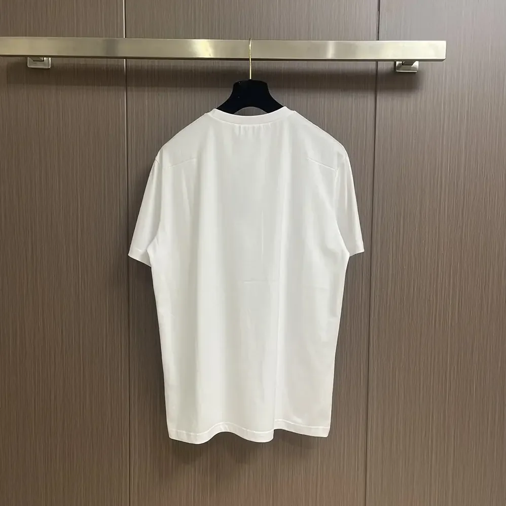 Dior T-Shirt with Bee Embroidery White Cotton Jersey for Men