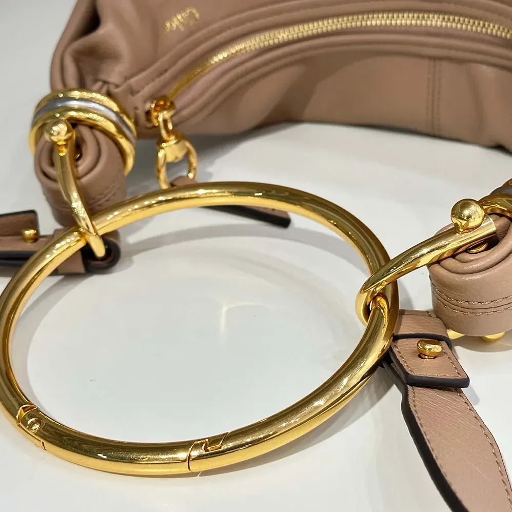 Chloe Small Bracelet Hobo Bag in Grained Leather for Women in Pink Chloe Small Bracelet Hobo Bag in Grained Leather for Women in Pink