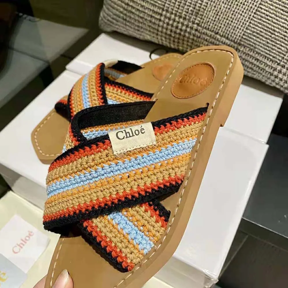 Chloe Woody Flat Mule for Women in Black