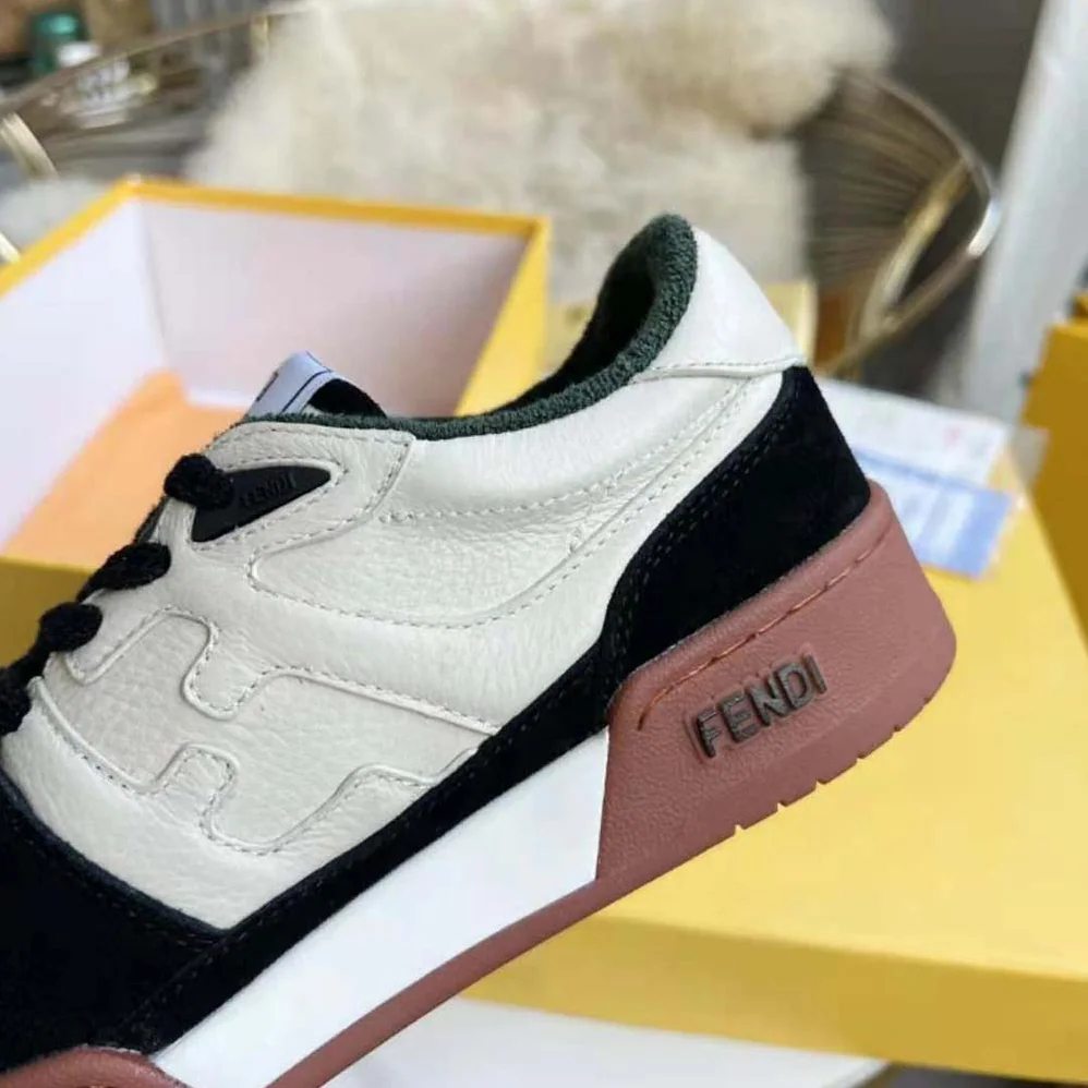 Fendi Match Low Tops in Black Suede for Unisex