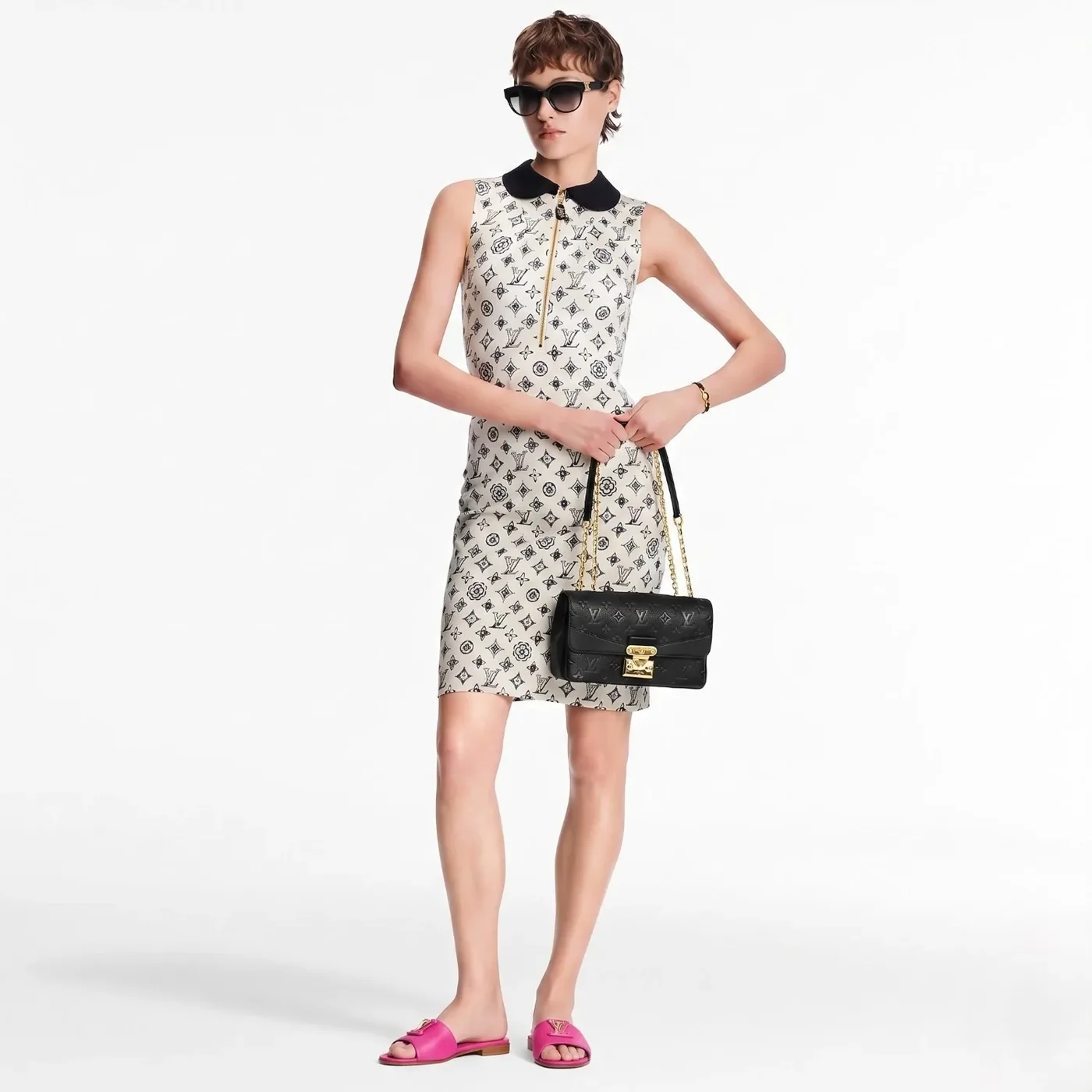 Louis Vuitton LV Mare Flat Mules Fuchsia 1AK1V1 Louis Vuitton LV Mare Flat Mules Fuchsia 1AK1V1