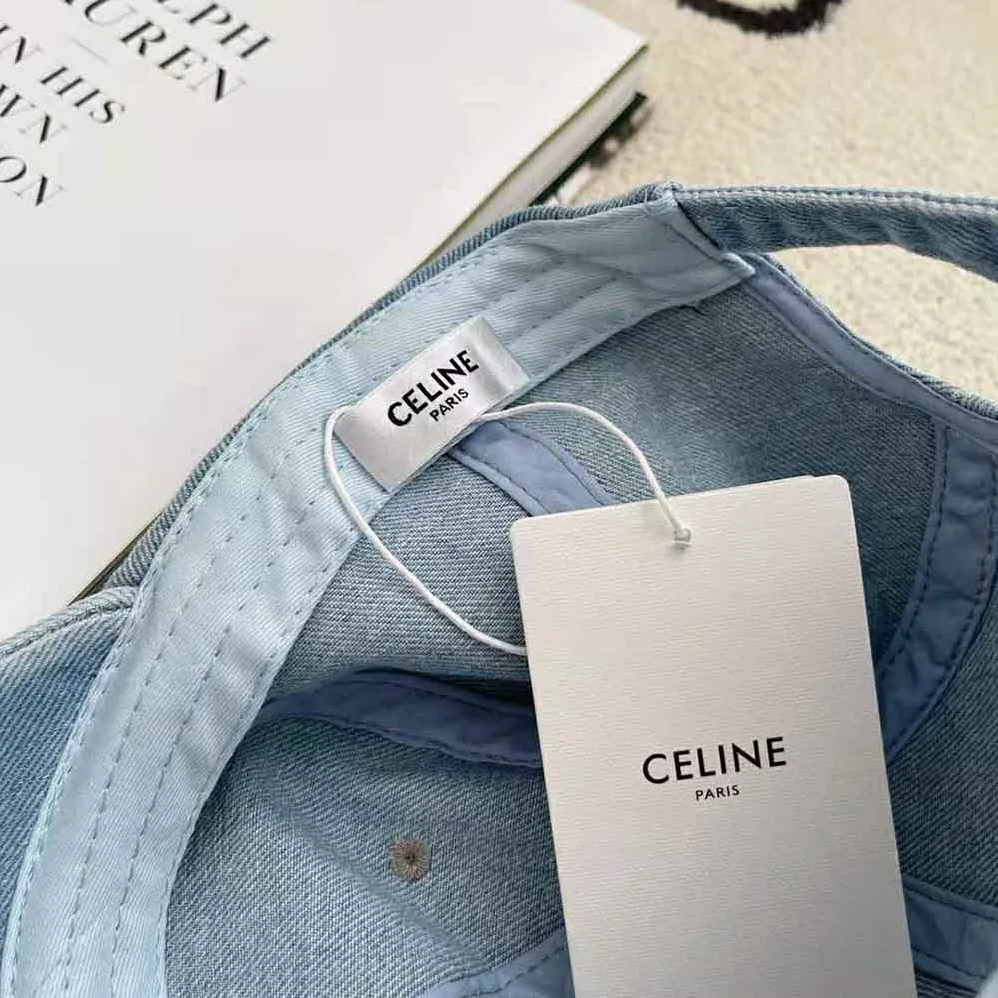 Celine Denim Baseball Cap for Women in Blue Celine Denim Baseball Cap for Women in Blue