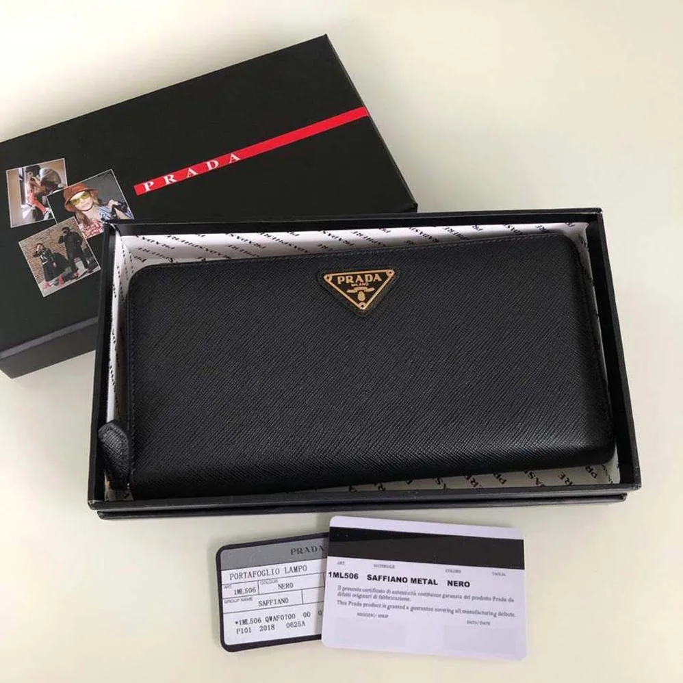 Prada Saffiano Leather Mini Shoulder Bag for Women in Black