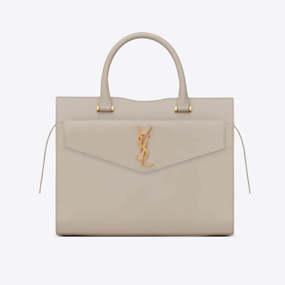Saint Laurent YSL Uptown Medium Tote Shiny Smooth for Women in White Saint Laurent YSL Uptown Medium Tote Shiny Smooth for Women in White