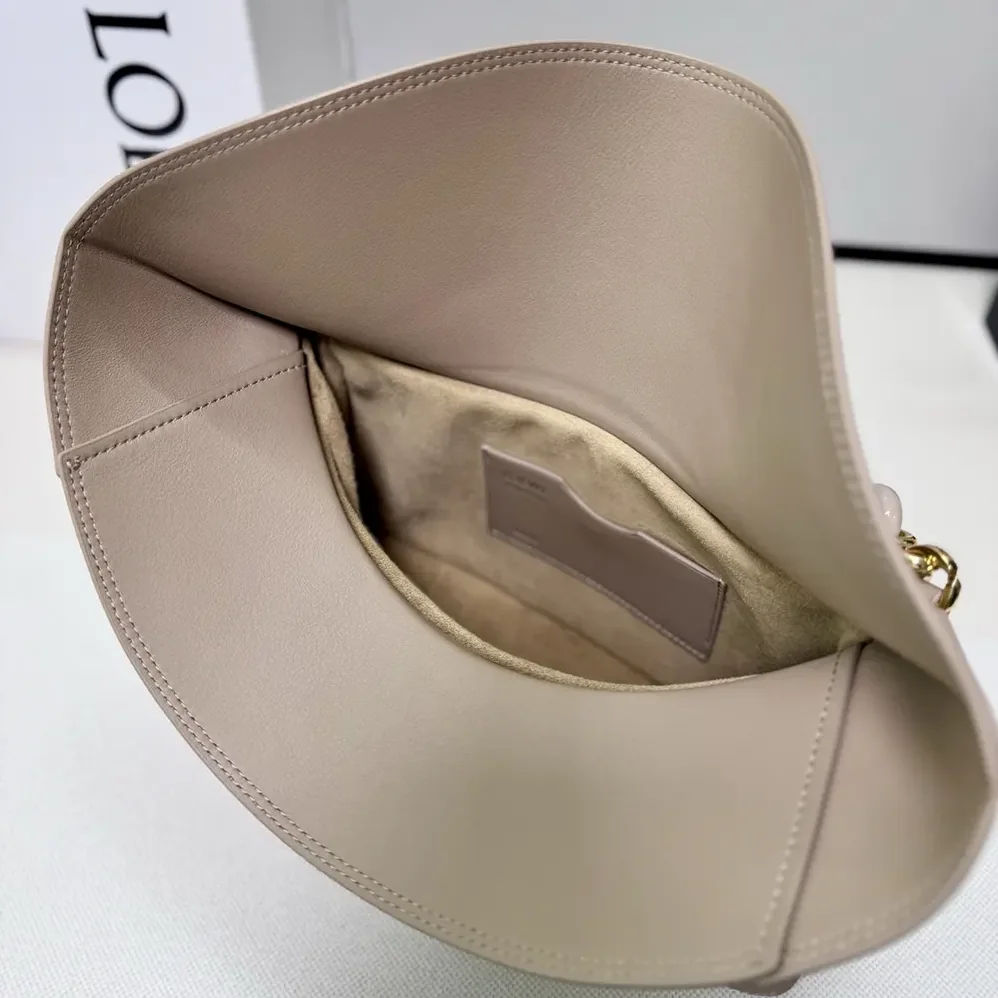 Loewe Medium Ola Bag in Smooth Calfskin for Women in Sandy Loewe Medium Ola Bag in Smooth Calfskin for Women in Sandy