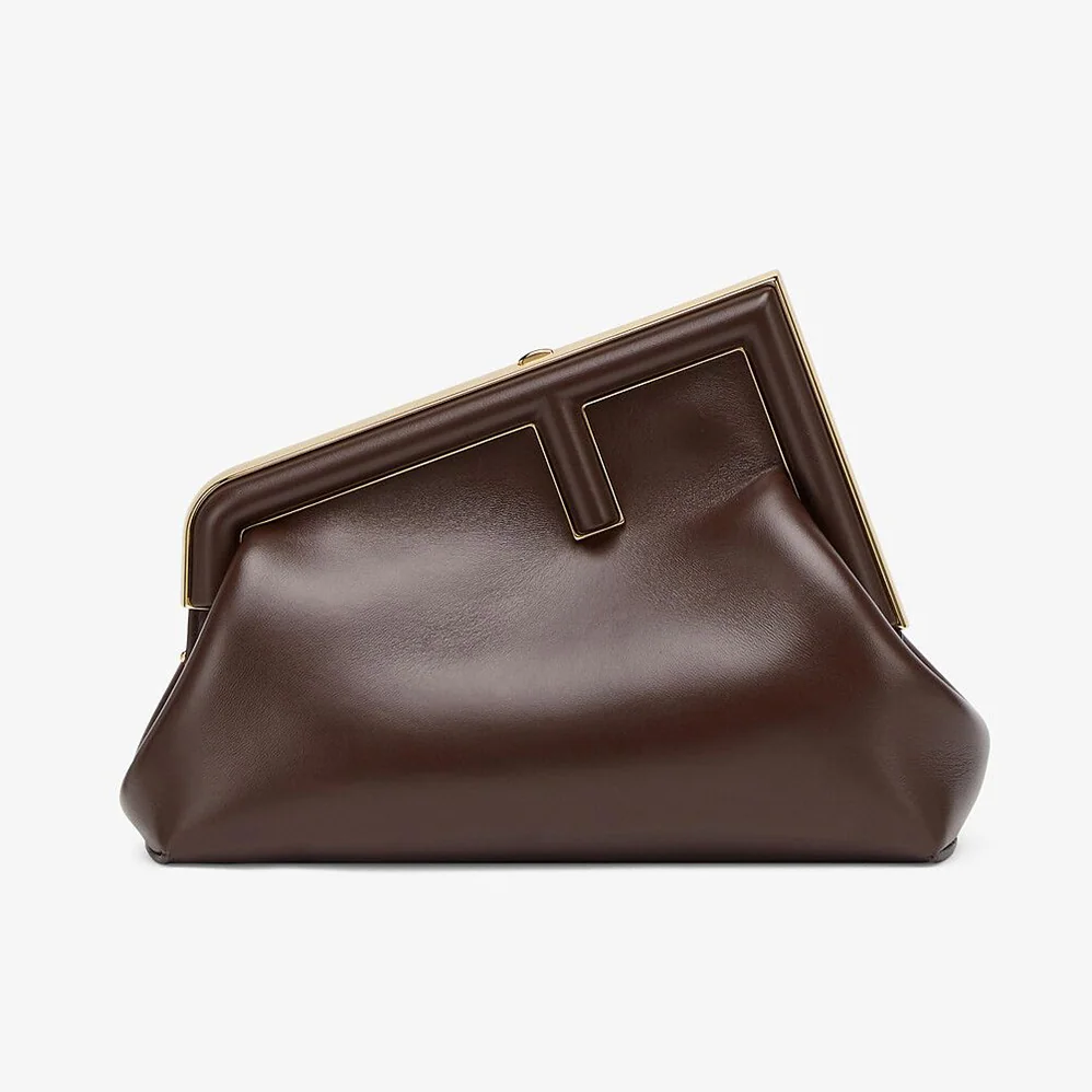 Fendi First Small Nappa Leather Bag for Women in Maroon
