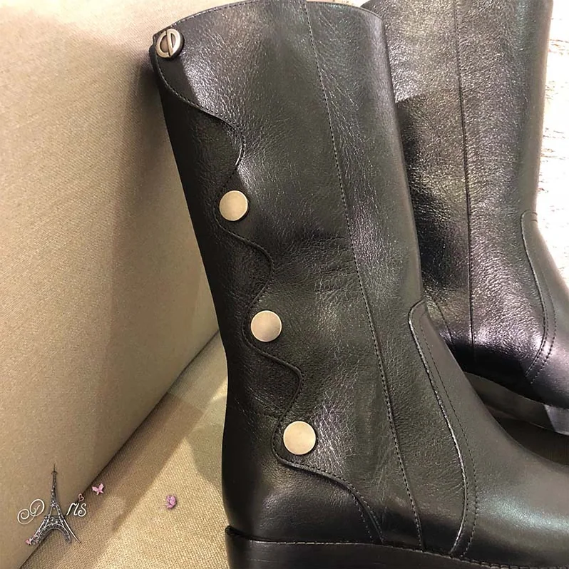 Dior Shoes Diorodeo Calfskin Leather Ankle Boot 35mm Heel Hight for Women in Black