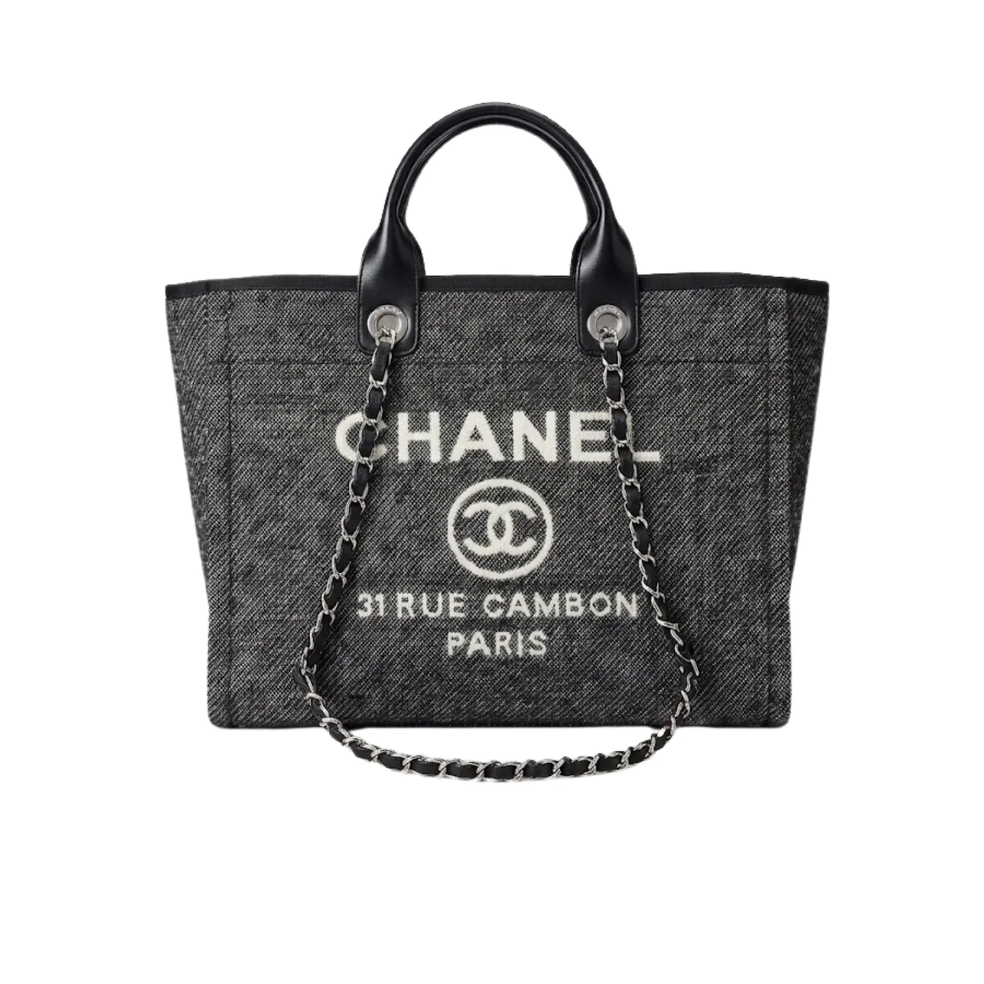 Chanel Shopping Large Tote Bag in Grey Silver Hardware