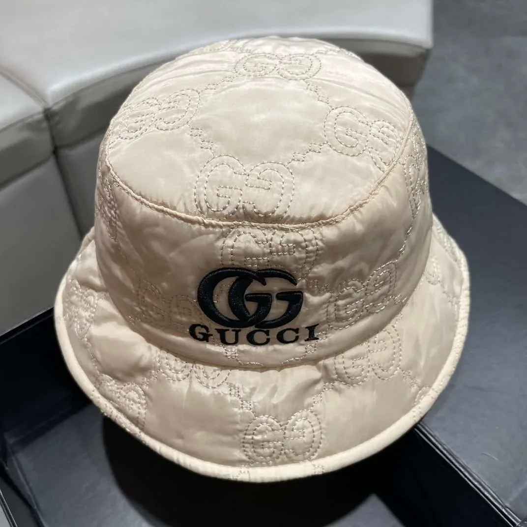 Gucci Quilted Bucket Hat Cream Gucci Quilted Bucket Hat Cream