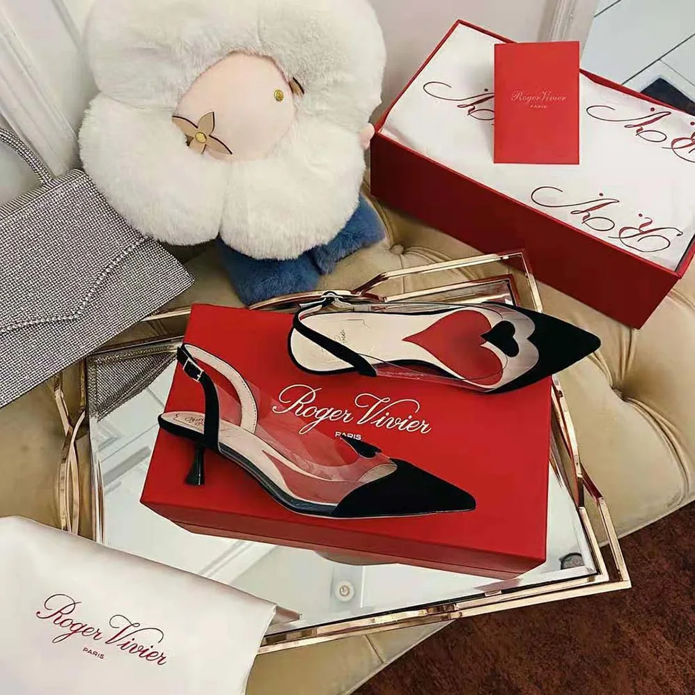 Roger Vivier I Love Vivier Slingback Pumps in PVC for Women in Black Roger Vivier I Love Vivier Slingback Pumps in PVC for Women in Black