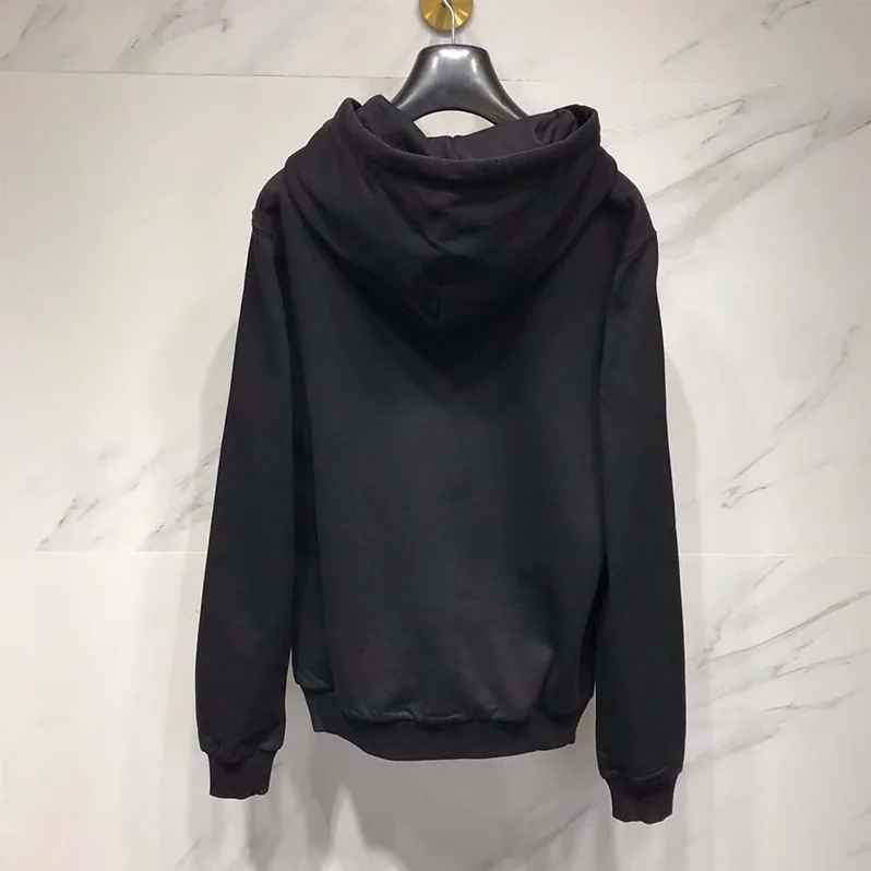 Dolce Gabbana D&G Cotton Sweatshirt with Embroidery and Hood for Men in Black Dolce Gabbana D&G Cotton Sweatshirt with Embroidery and Hood for Men in Black