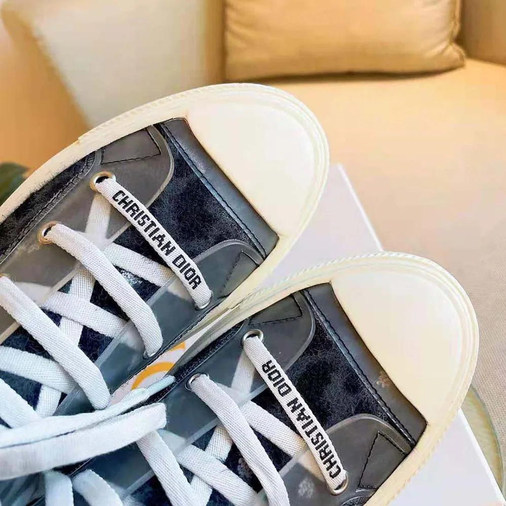 Dior Walk'n'Dior Sneaker Fur-Effect Knit with Gray Mizza Print for Women