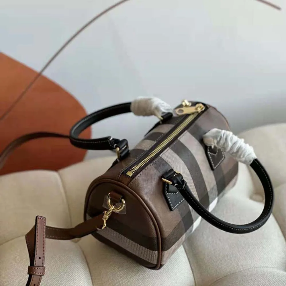Burberry Mini Check Bowling Bag for Women in Black
