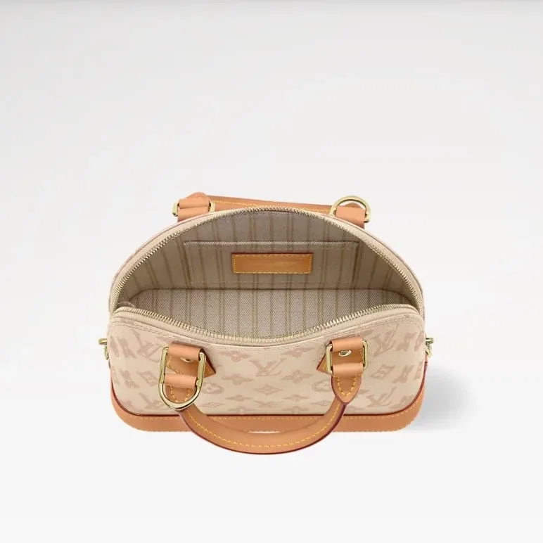 Louis Vuitton Alma BB Top Handle Bag / Monogram Origine Lin Gold Hardware