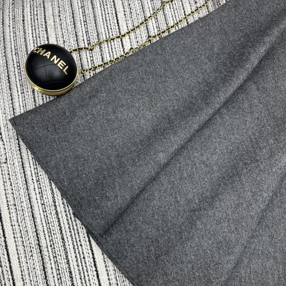 Dior Flared Mid-Length Skirt Gray Virgin Wool Tweed for Women Dior Flared Mid-Length Skirt Gray Virgin Wool Tweed for Women