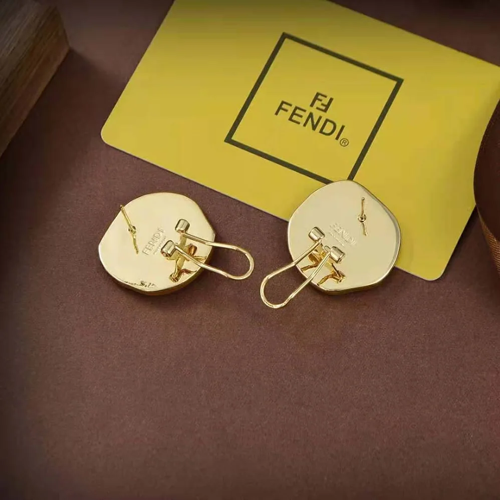 Fendi Karligraphy Gold for Women in colored Earrings