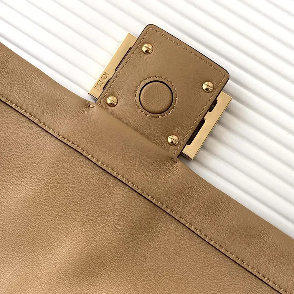 Fendi Mamma Baguette Large Cappuccino Nappa Leather Bag for Women Fendi Mamma Baguette Large Cappuccino Nappa Leather Bag for Women