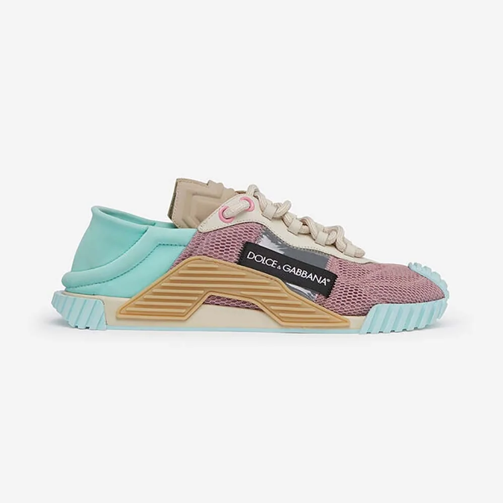 Dolce Gabbana D&G Ns1 Slip on Sneakers in Mixed Materials for Women in Aqua Dolce Gabbana D&G Ns1 Slip on Sneakers in Mixed Materials for Women in Aqua