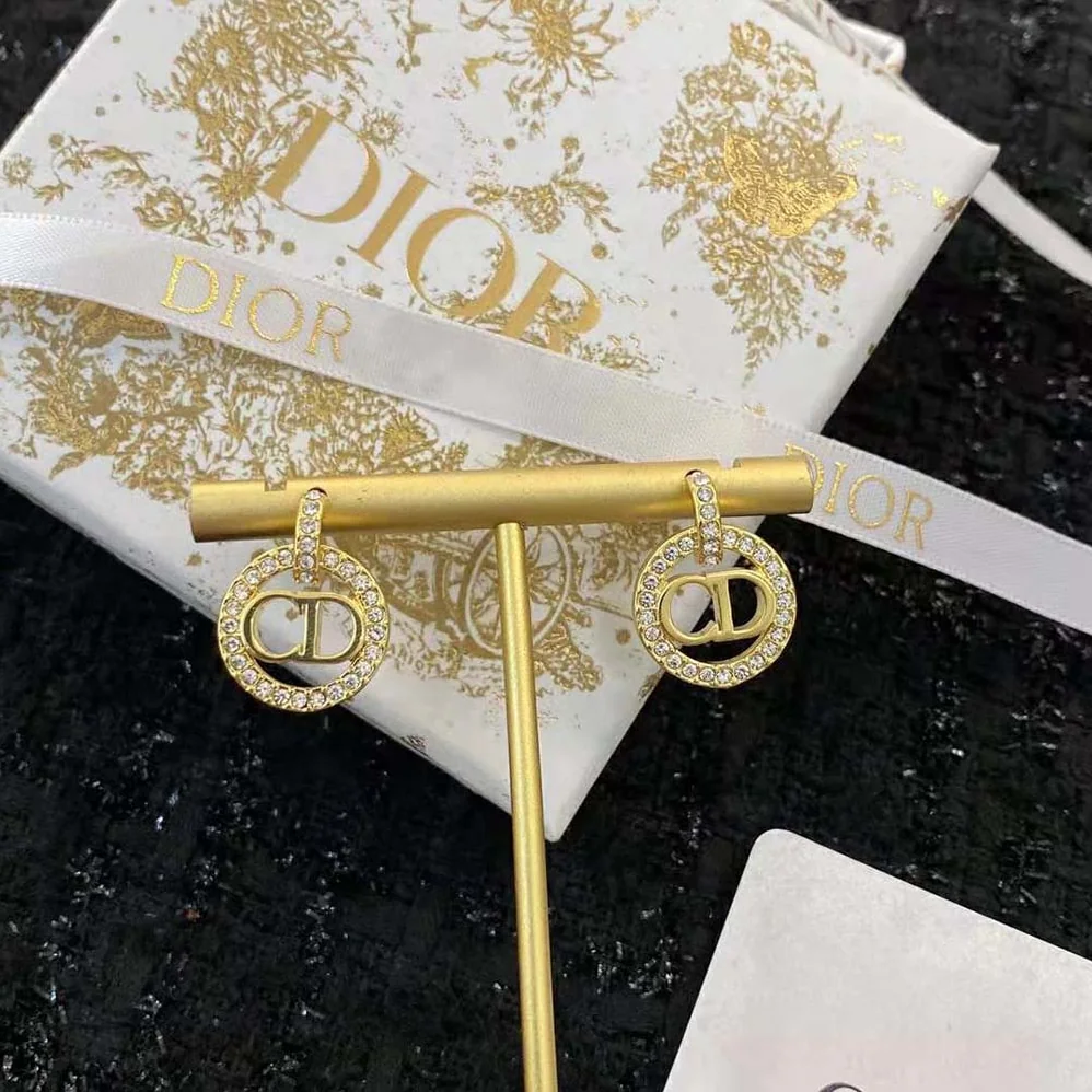 Dior Clair D Lune Earrings Gold-Finish Metal and Silver for Women in Tone Crystals Dior Clair D Lune Earrings Gold-Finish Metal and Silver for Women in Tone Crystals