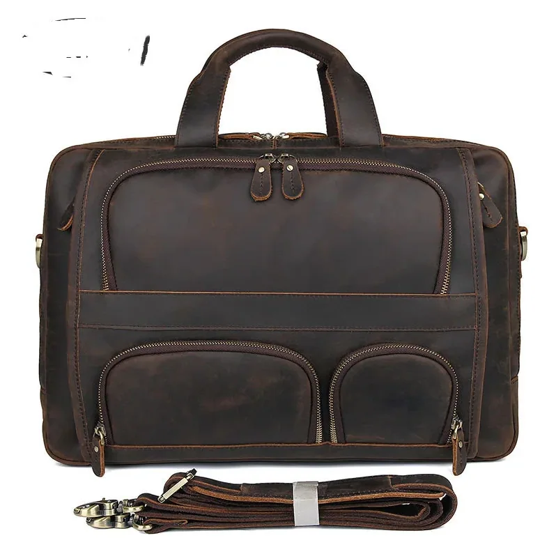 Top Qaulity Brand Briefcase Bag For Male Business Bag Vintage Designer for Men's