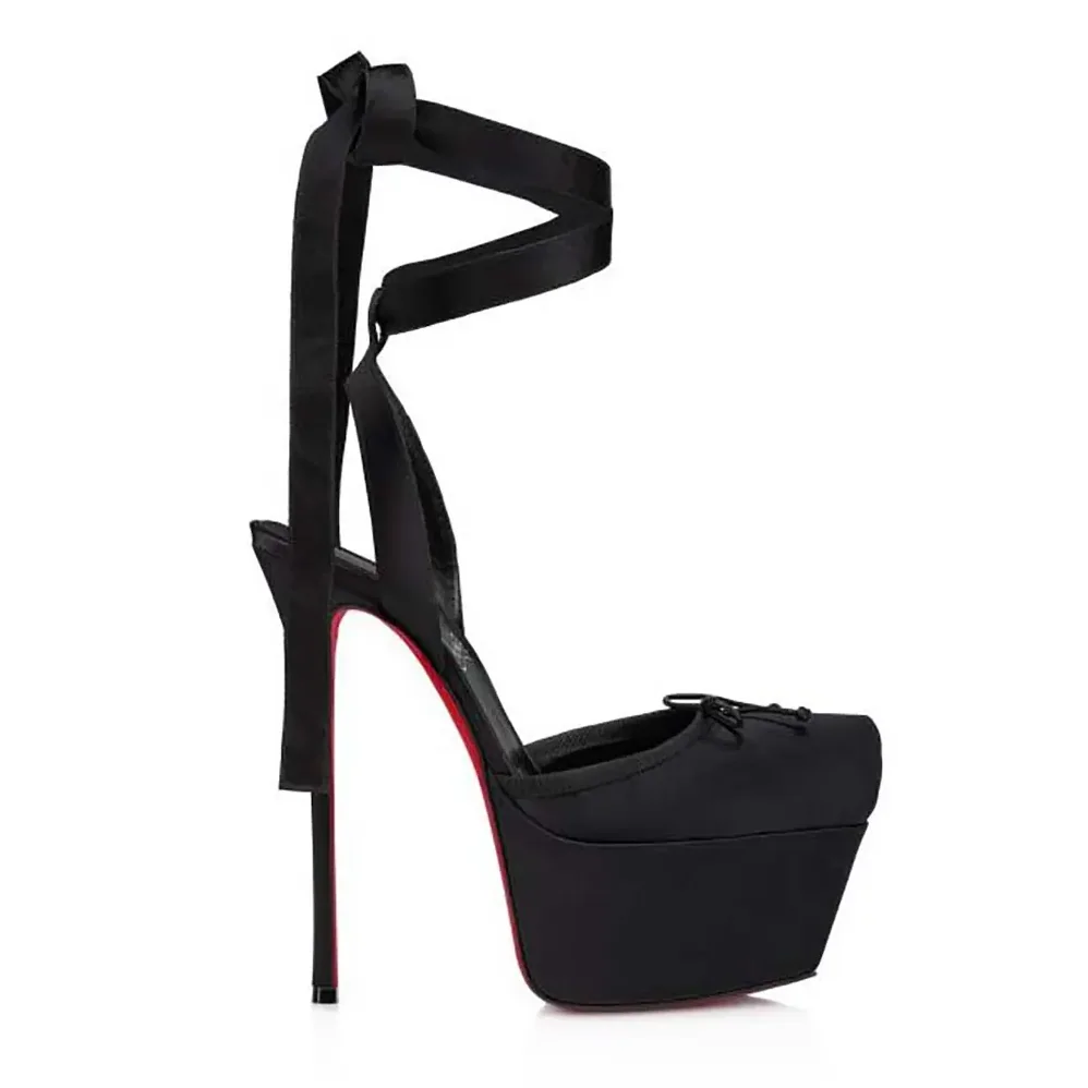 Christian Louboutin Cassia Lace Up Alta 160 mm Strappy Pumps for Women in Black