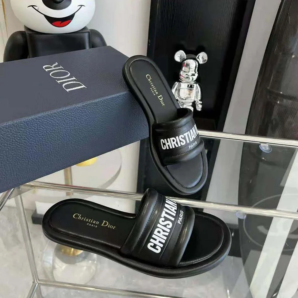 Dior Every-D Slide Black Embossed Lambskin for Women Dior Every-D Slide Black Embossed Lambskin for Women