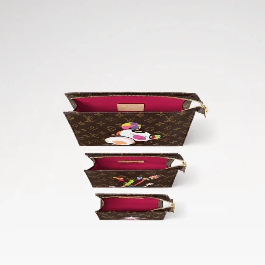 Louis Vuitton LV x TM Trio Toiletry Pouch Monogram Canvas / Louis Vuitton LV x TM Trio Toiletry Pouch Monogram Canvas /