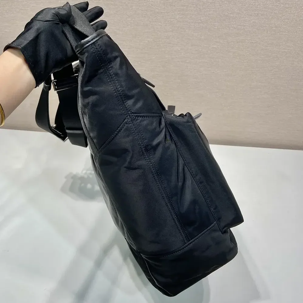 Prada Re-Nylon and Leather Tote Bag for Men in Black