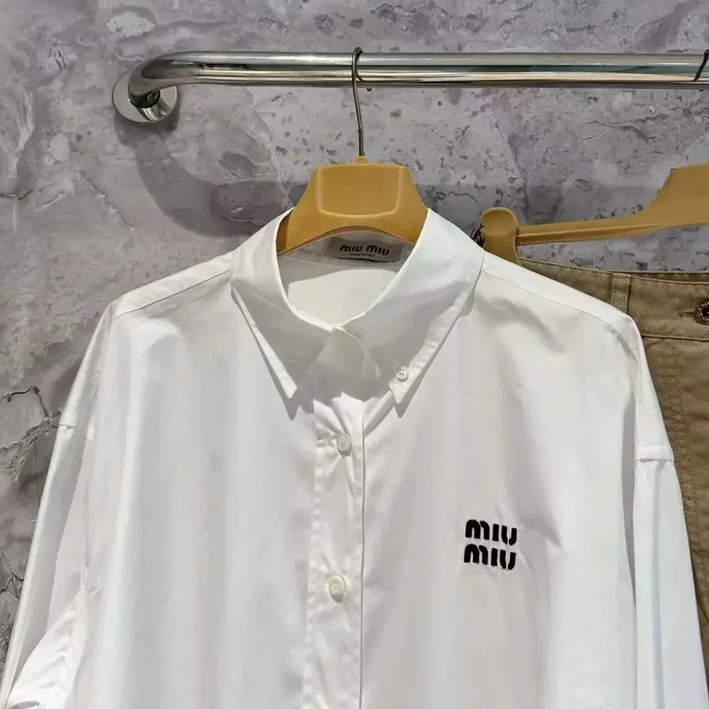 Miu Miu Striped Cotton Shirt MK1659_14BC_F0X24_S_OOO for Women Miu Miu Striped Cotton Shirt MK1659_14BC_F0X24_S_OOO for Women