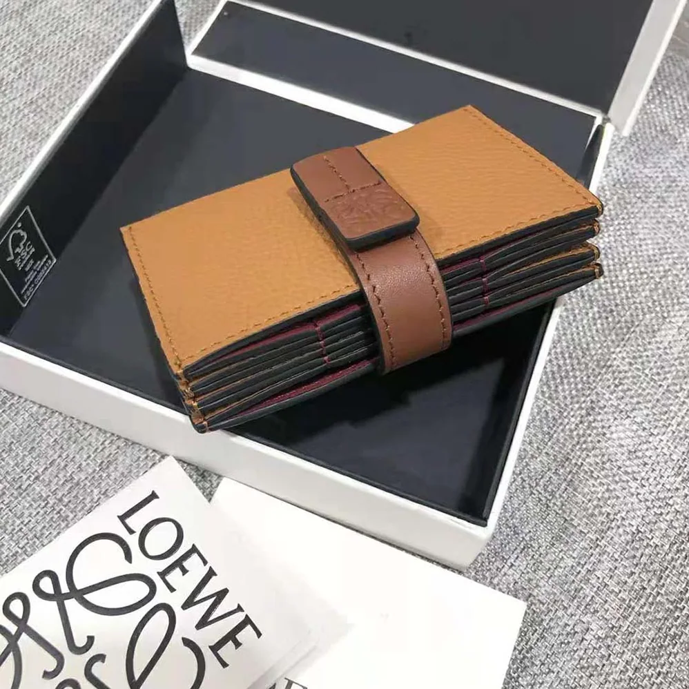 Loewe Accordion Cardholder in Soft Grained Calfskin for Women in Brown Loewe Accordion Cardholder in Soft Grained Calfskin for Women in Brown
