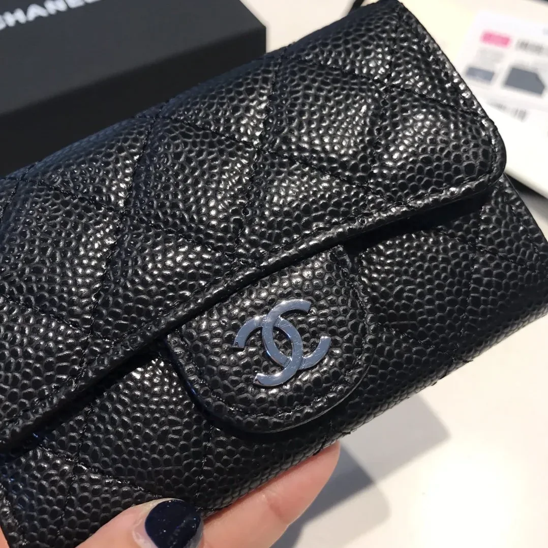 Chanel Classic Card Holder Silver Hardware Black Chanel Classic Card Holder Silver Hardware Black