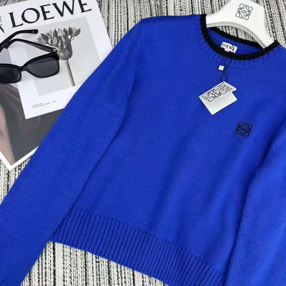 Loewe Sweater in Wool for Women in Blue Loewe Sweater in Wool for Women in Blue