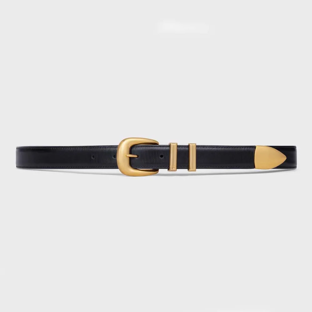 Celine Medium Western Belt in Smooth Calfskin for Women in Gold
