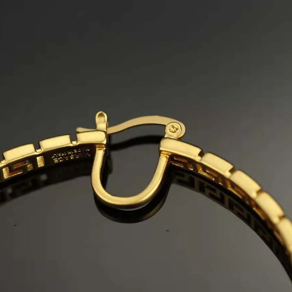 Versace Greca Hoop Earrings for Women in Gold