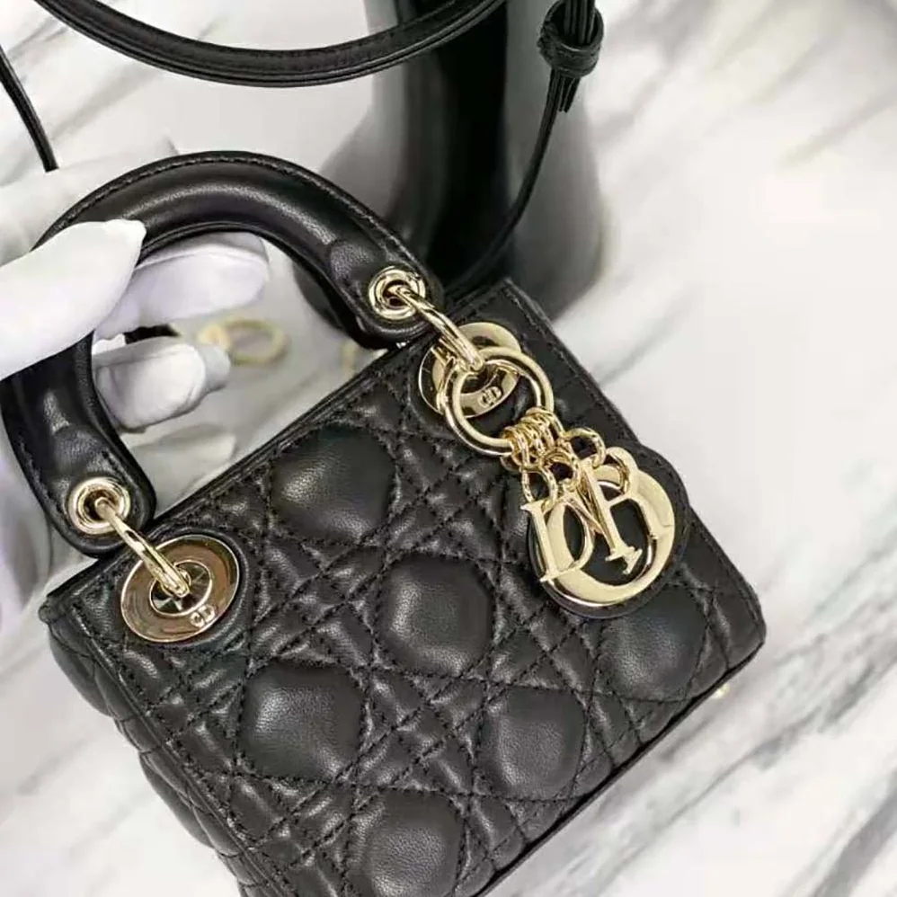 Dior Micro Lady Dior Bag Black Cannage Lambskin for Women Dior Micro Lady Dior Bag Black Cannage Lambskin for Women