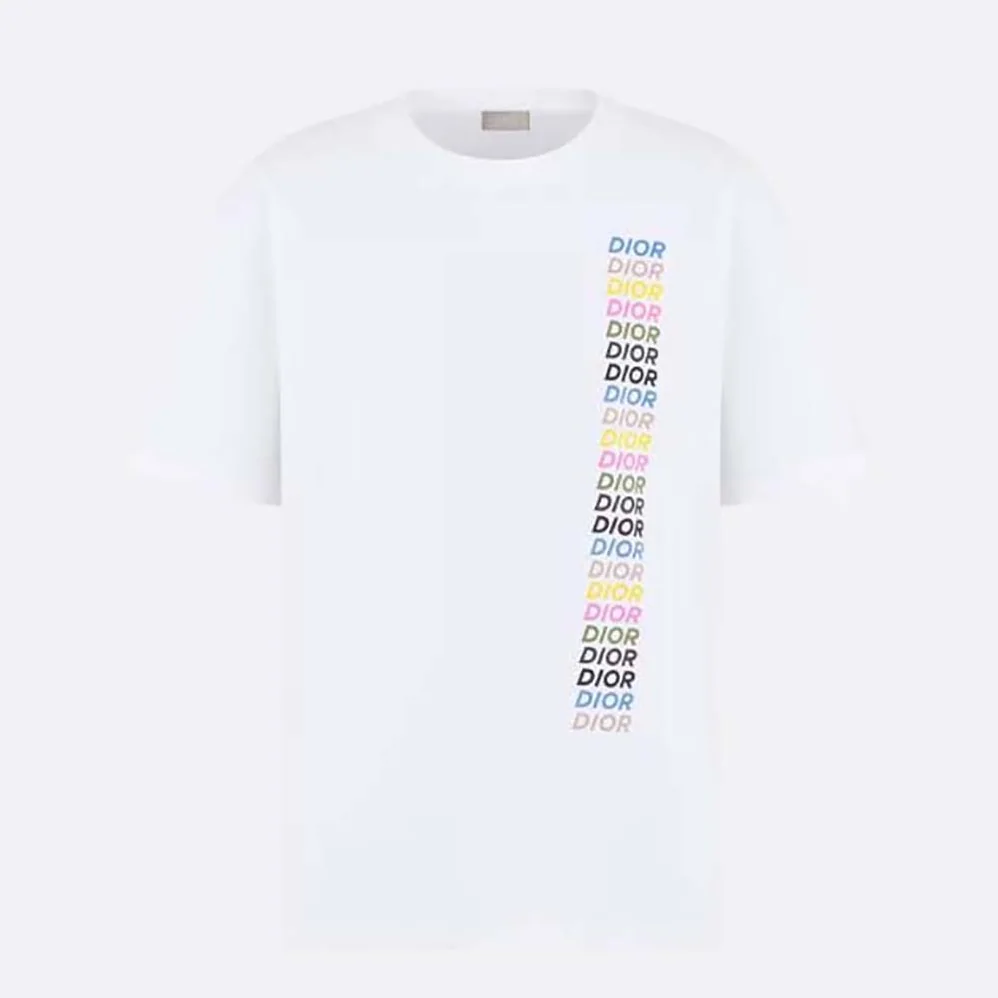 Dior Relaxed-fit T-shirt White Slub Organic Cotton Jersey for Men
