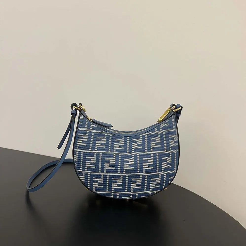 Fendi Fendigraphy Mini Blue Denim-effect FF Jacquard Mini for Women in bag Fendi Fendigraphy Mini Blue Denim-effect FF Jacquard Mini for Women in bag