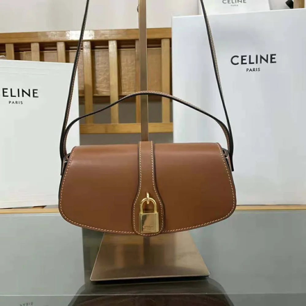 Celine Clutch on Strap in Smooth Calfskin for Women in Brown