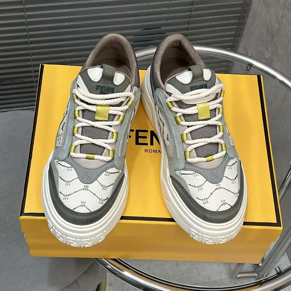 Fendi Force Sneakers White Leather and Green Nubuck Low for Unisex in tops Fendi Force Sneakers White Leather and Green Nubuck Low for Unisex in tops