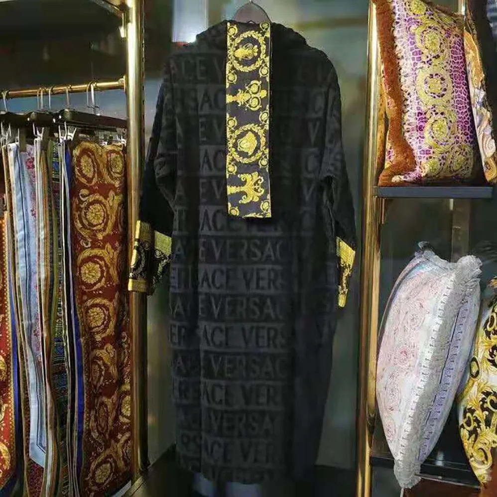Versace I Baroque Bathrobe for Women in Black