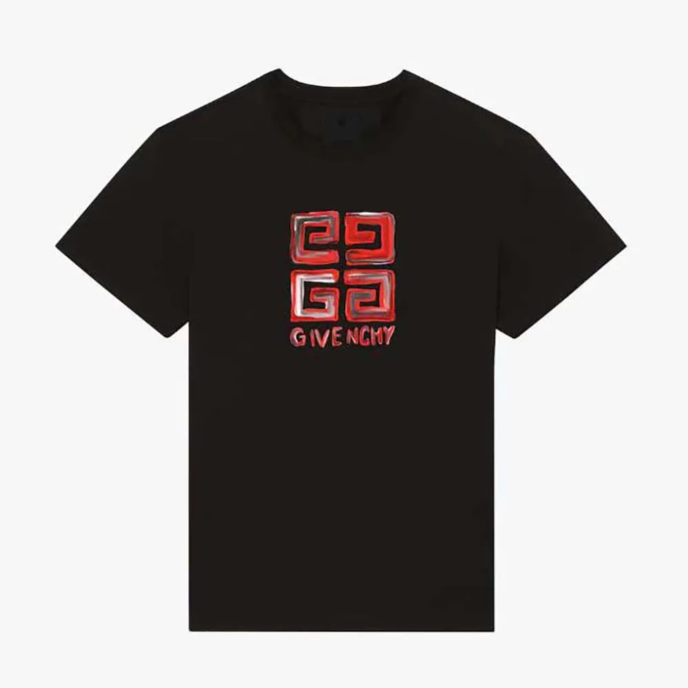 Givenchy 4G Givenchy Slim Fit T-shirt for Men in Black/red